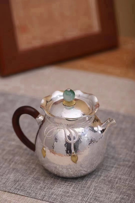 Sterling silver, money bag, teapot, handmade, small teapot, Chinese style, toy with